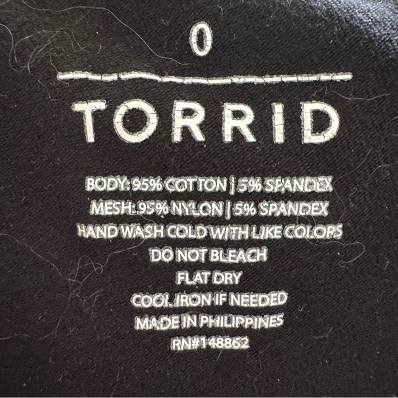 Torrid women’s signature waist split fishnet distressed black leggings - Picture 4 of 4